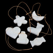 Christmas tree decoration shapes - 6 White Jade 38-48mm 80-90g in sunlight - Rocks and Things Store