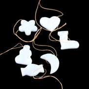 Christmas tree decoration shapes - 6 White Jade 38-48mm 80-90g in sunlight - Rocks and Things Store