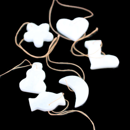 Christmas tree decoration shapes - 6 White Jade 38-48mm 80-90g in sunlight - Rocks and Things Store