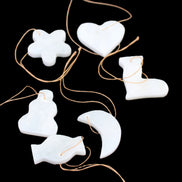 Christmas tree decoration shapes - 6 White Jade 38-48mm 80-90g in sunlight - Rocks and Things Store