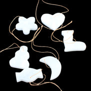 Christmas tree decoration shapes - 6 White Jade 38-48mm 80-90g in sunlight - Rocks and Things Store