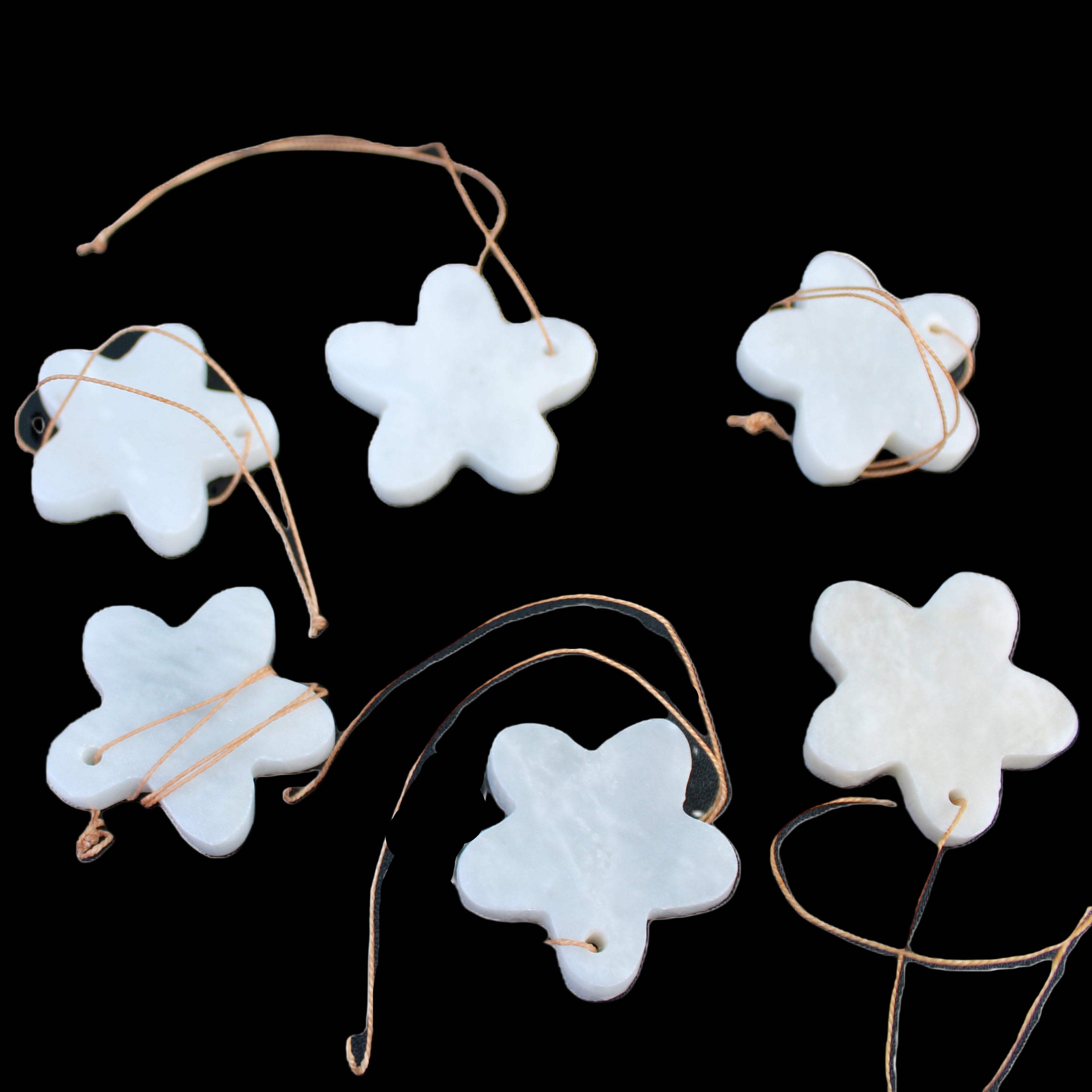 Christmas tree decoration shapes - 6 White Jade 38-48mm 60-100g in sunlight - Rocks and Things Store