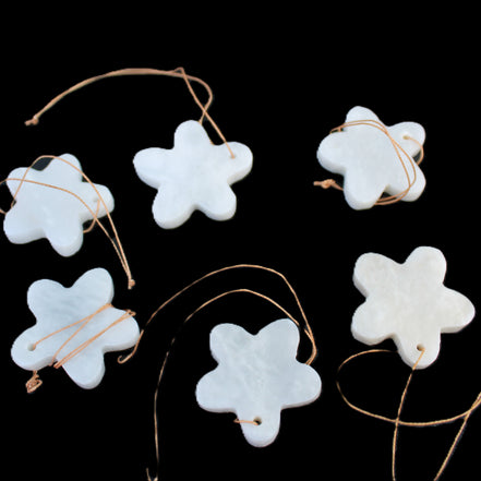 Christmas tree decoration shapes - 6 White Jade 38-48mm 60-100g in sunlight - Rocks and Things Store