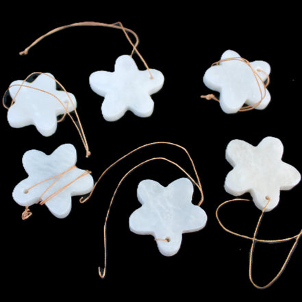 Christmas tree decoration shapes - 6 White Jade 38-48mm 60-100g in sunlight - Rocks and Things Store