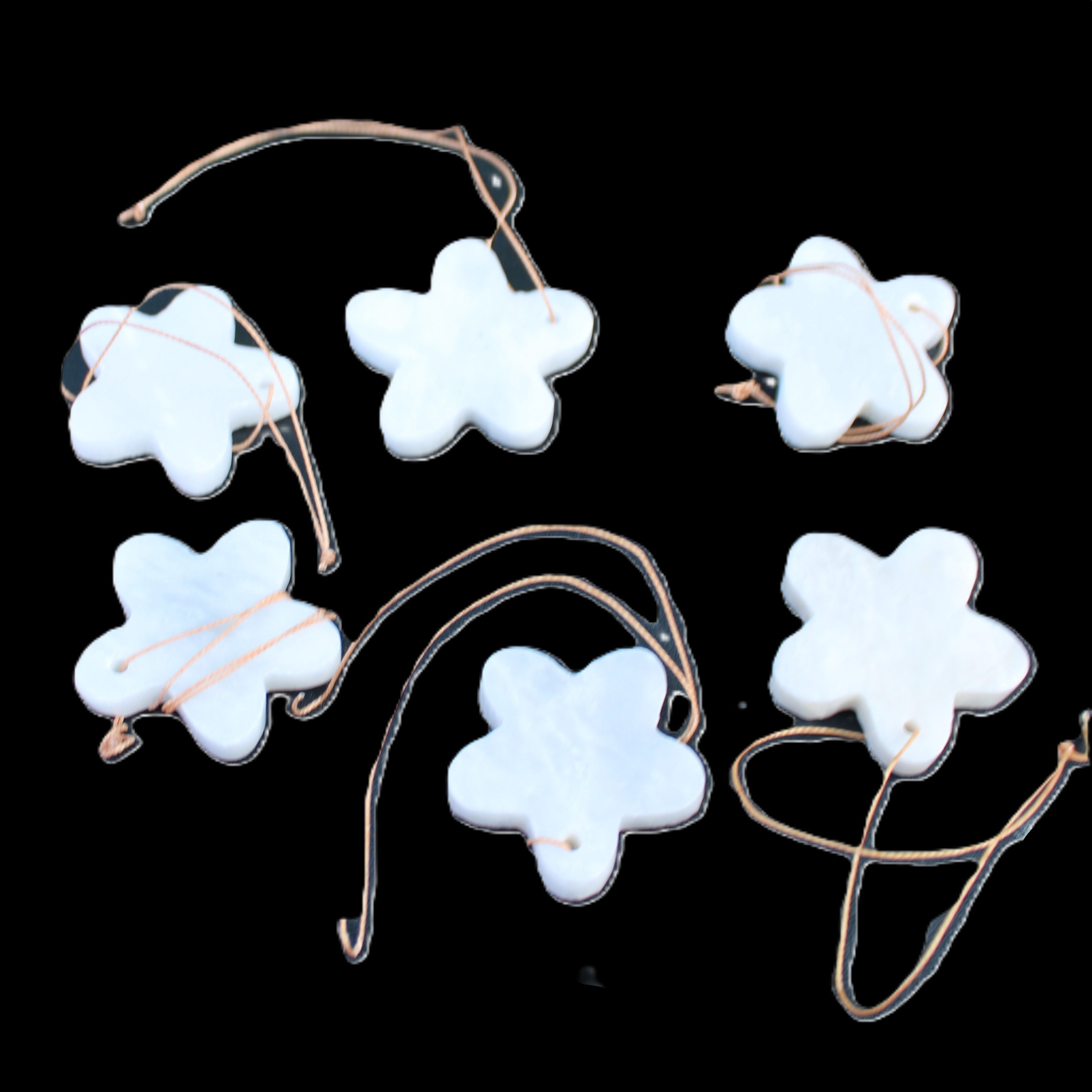 Christmas tree decoration shapes - 6 White Jade 38-48mm 60-100g in sunlight - Rocks and Things Store