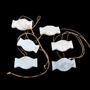 Christmas tree decoration shapes - 6 White Jade 38-48mm 60-100g in sunlight - Rocks and Things Store