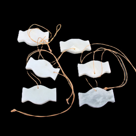 Christmas tree decoration shapes - 6 White Jade 38-48mm 60-100g in sunlight - Rocks and Things Store