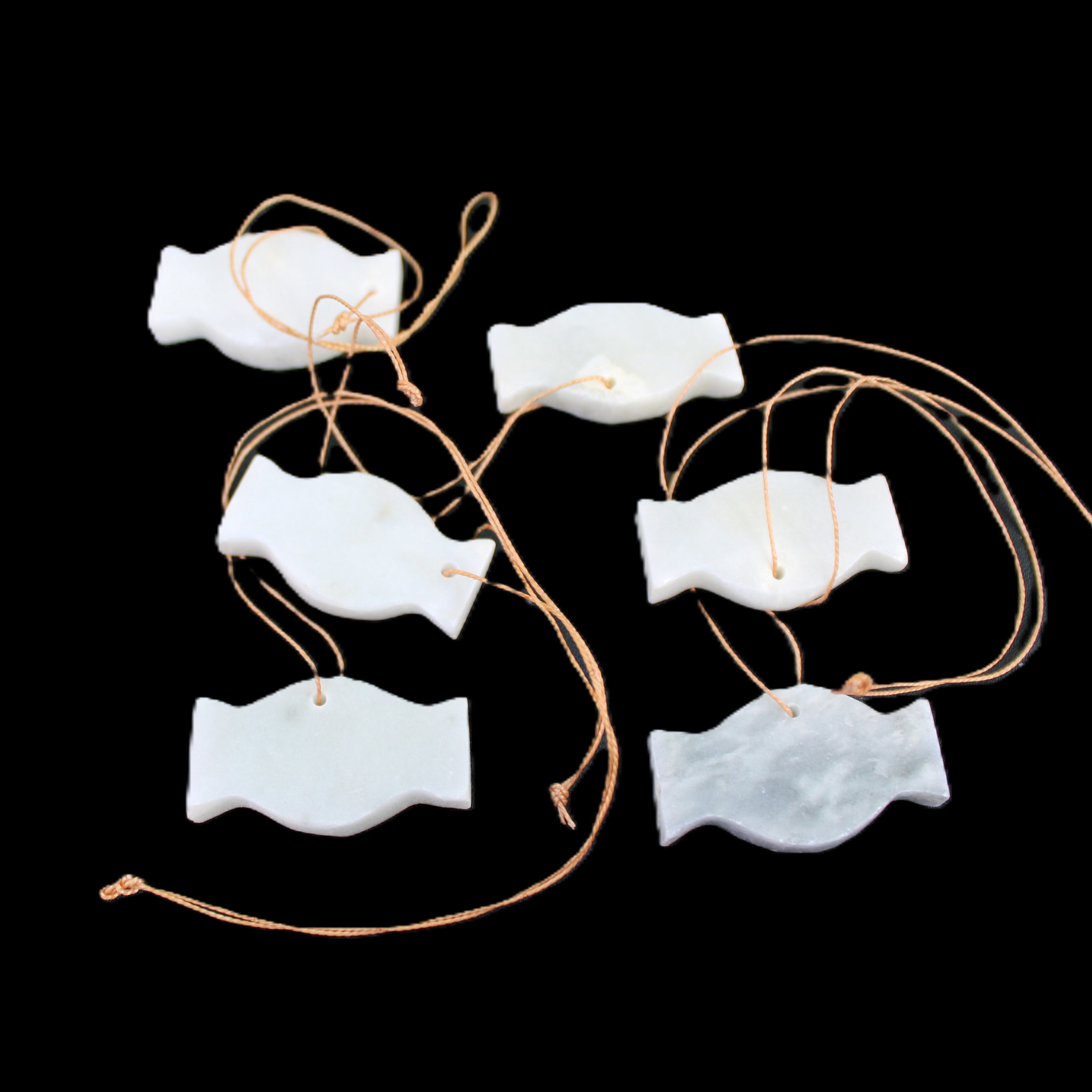 Christmas tree decoration shapes - 6 White Jade 38-48mm 60-100g in sunlight - Rocks and Things Store