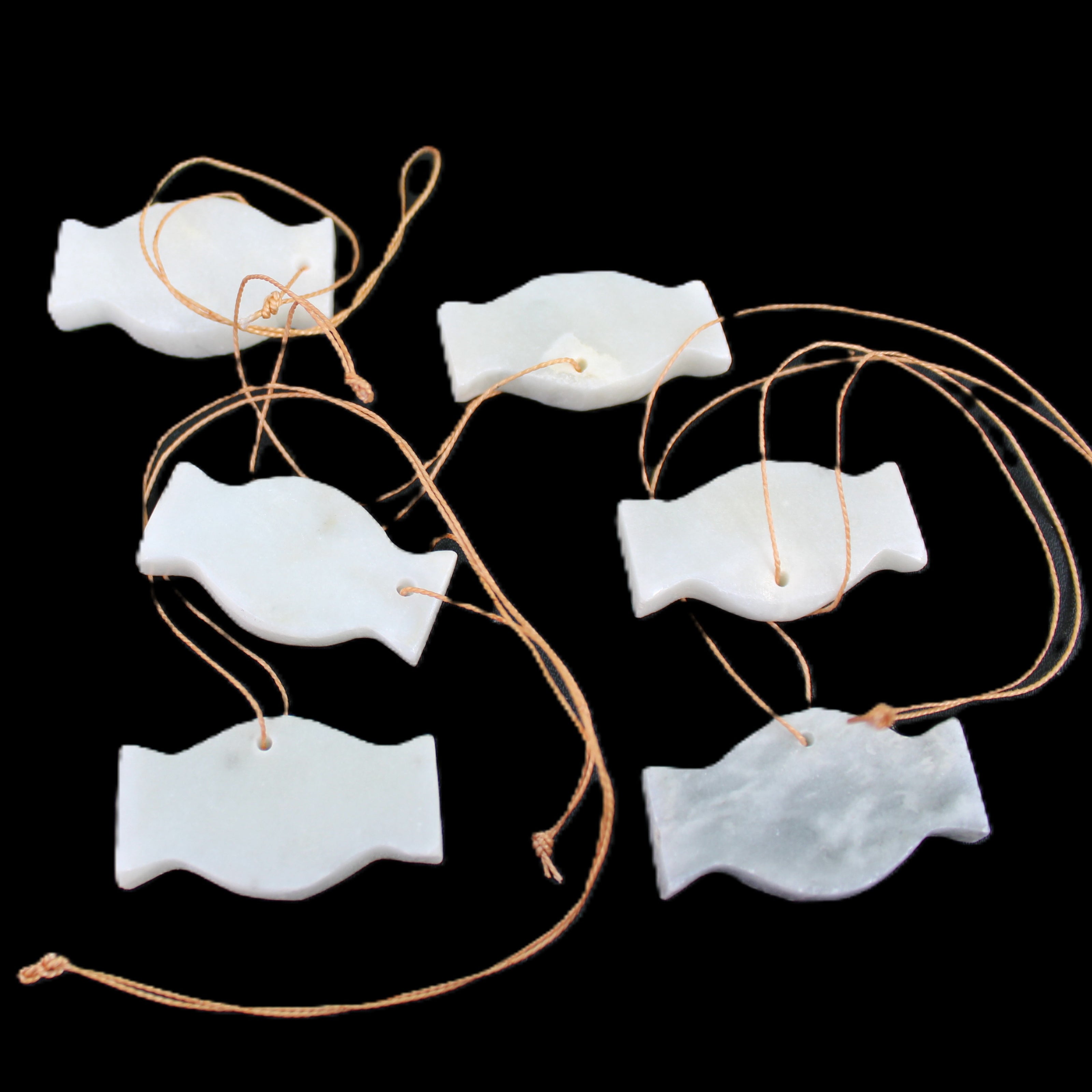 Christmas tree decoration shapes - 6 White Jade 38-48mm 60-100g in sunlight - Rocks and Things Store