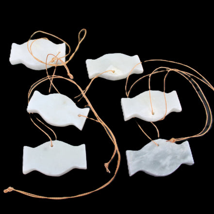 Christmas tree decoration shapes - 6 White Jade 38-48mm 60-100g in sunlight - Rocks and Things Store