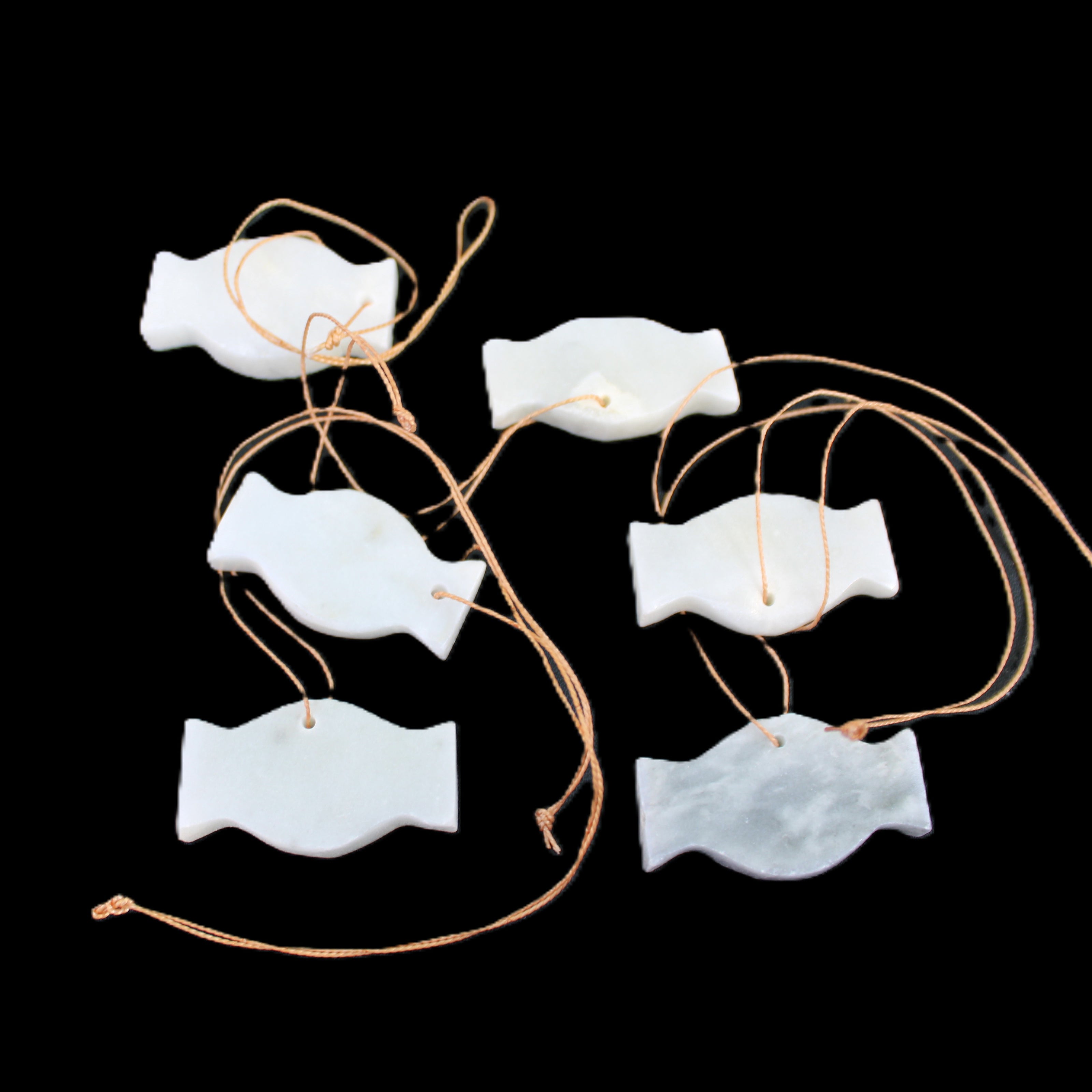 Christmas tree decoration shapes - 6 White Jade 38-48mm 60-100g in sunlight - Rocks and Things Store