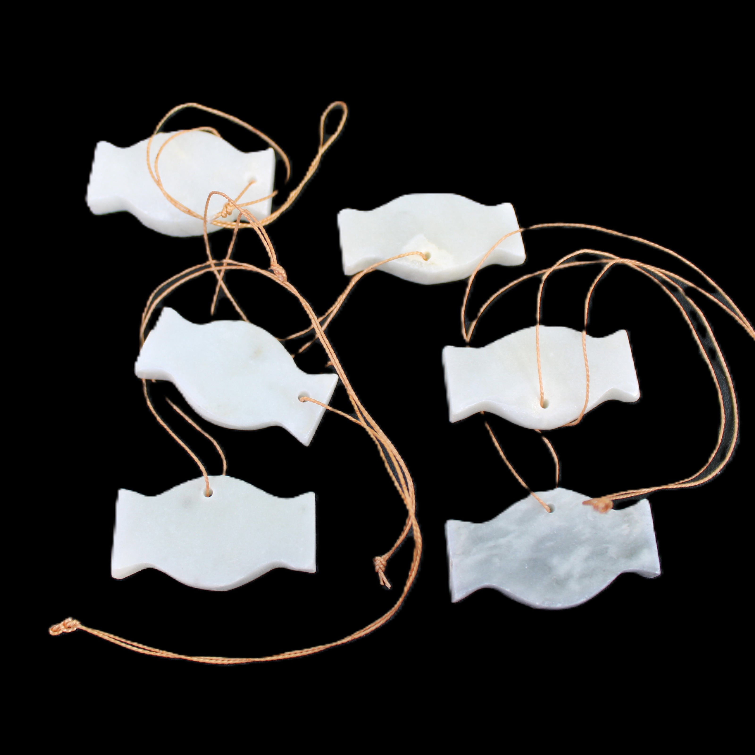 Christmas tree decoration shapes - 6 White Jade 38-48mm 60-100g in sunlight - Rocks and Things Store