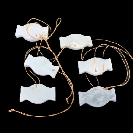 Christmas tree decoration shapes - 6 White Jade 38-48mm 60-100g in sunlight - Rocks and Things Store