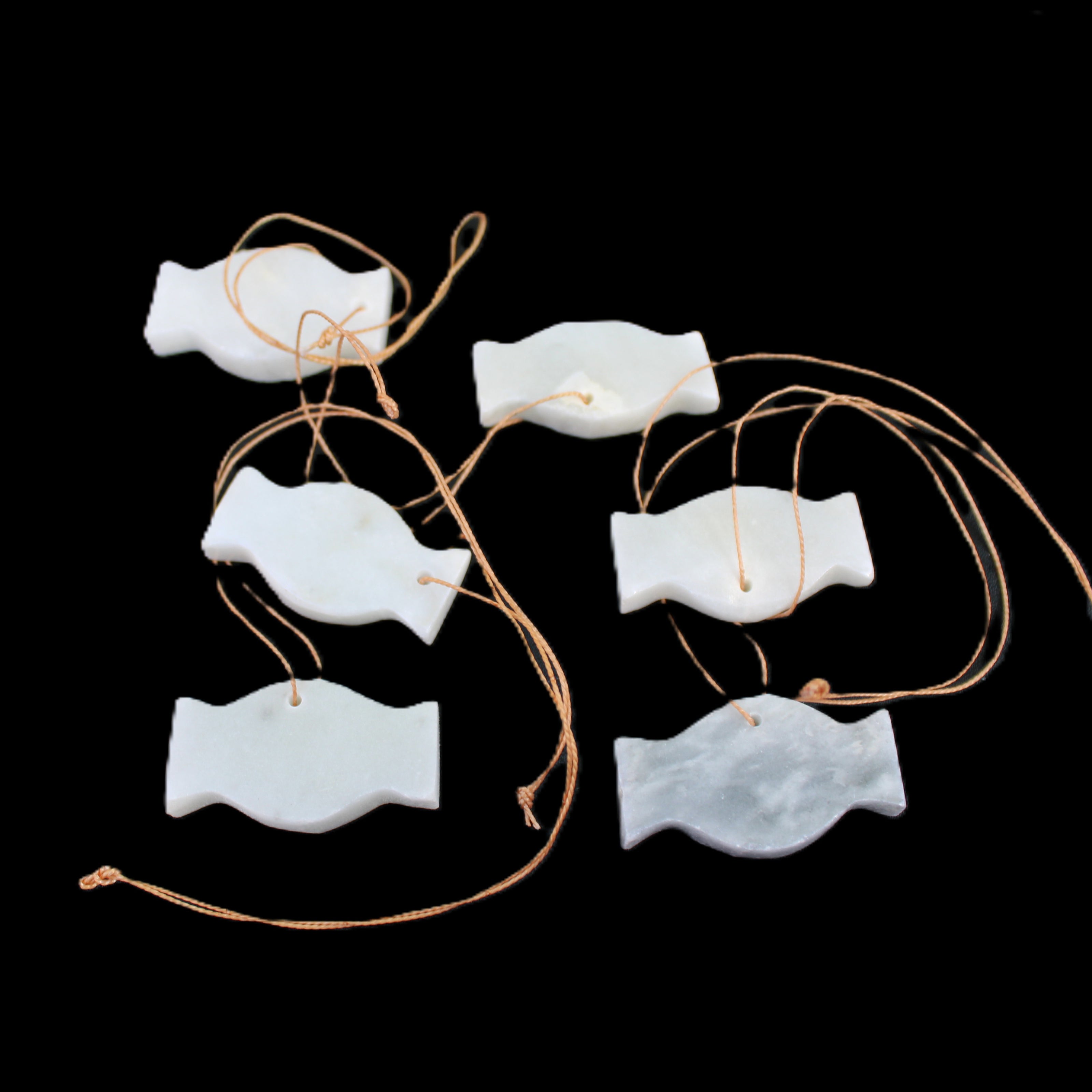 Christmas tree decoration shapes - 6 White Jade 38-48mm 60-100g in sunlight - Rocks and Things Store