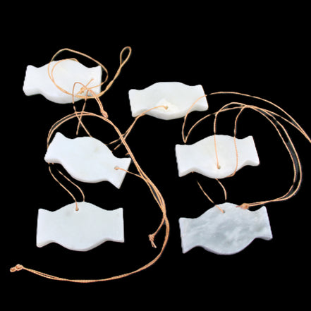 Christmas tree decoration shapes - 6 White Jade 38-48mm 60-100g in sunlight - Rocks and Things Store