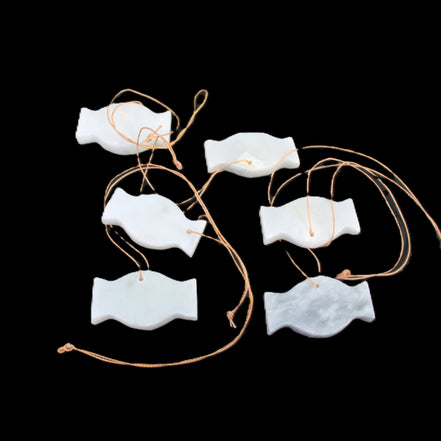 Christmas tree decoration shapes - 6 White Jade 38-48mm 60-100g in sunlight - Rocks and Things Store