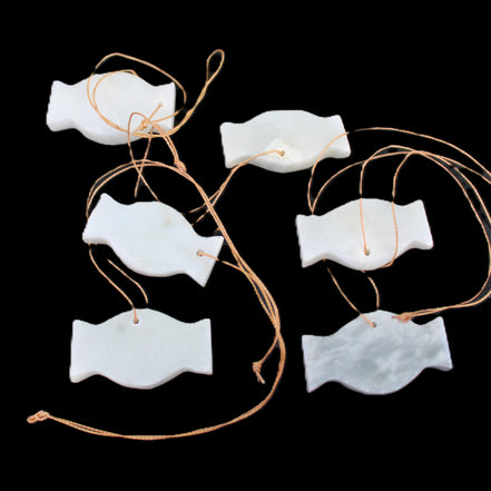 Christmas tree decoration shapes - 6 White Jade 38-48mm 60-100g in sunlight - Rocks and Things Store