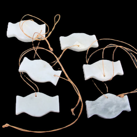 Christmas tree decoration shapes - 6 White Jade 38-48mm 60-100g in sunlight - Rocks and Things Store