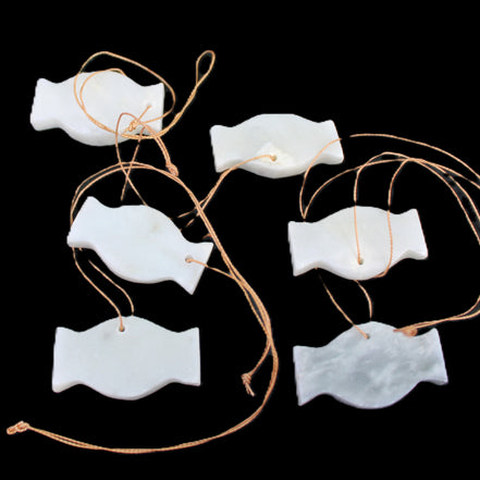 Christmas tree decoration shapes - 6 White Jade 38-48mm 60-100g in sunlight - Rocks and Things Store