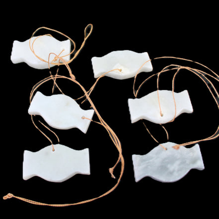 Christmas tree decoration shapes - 6 White Jade 38-48mm 60-100g in sunlight - Rocks and Things Store