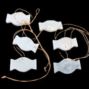 Christmas tree decoration shapes - 6 White Jade 38-48mm 60-100g in sunlight - Rocks and Things Store