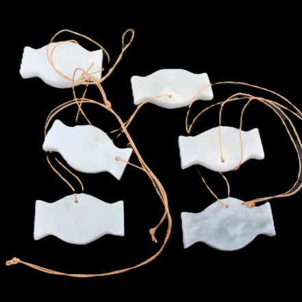 Christmas tree decoration shapes - 6 White Jade 38-48mm 60-100g in sunlight - Rocks and Things Store