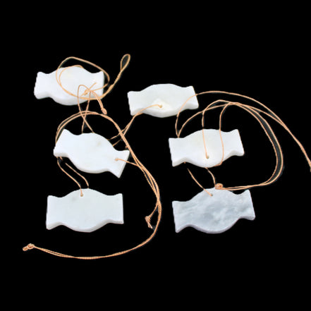 Christmas tree decoration shapes - 6 White Jade 38-48mm 60-100g in sunlight - Rocks and Things Store