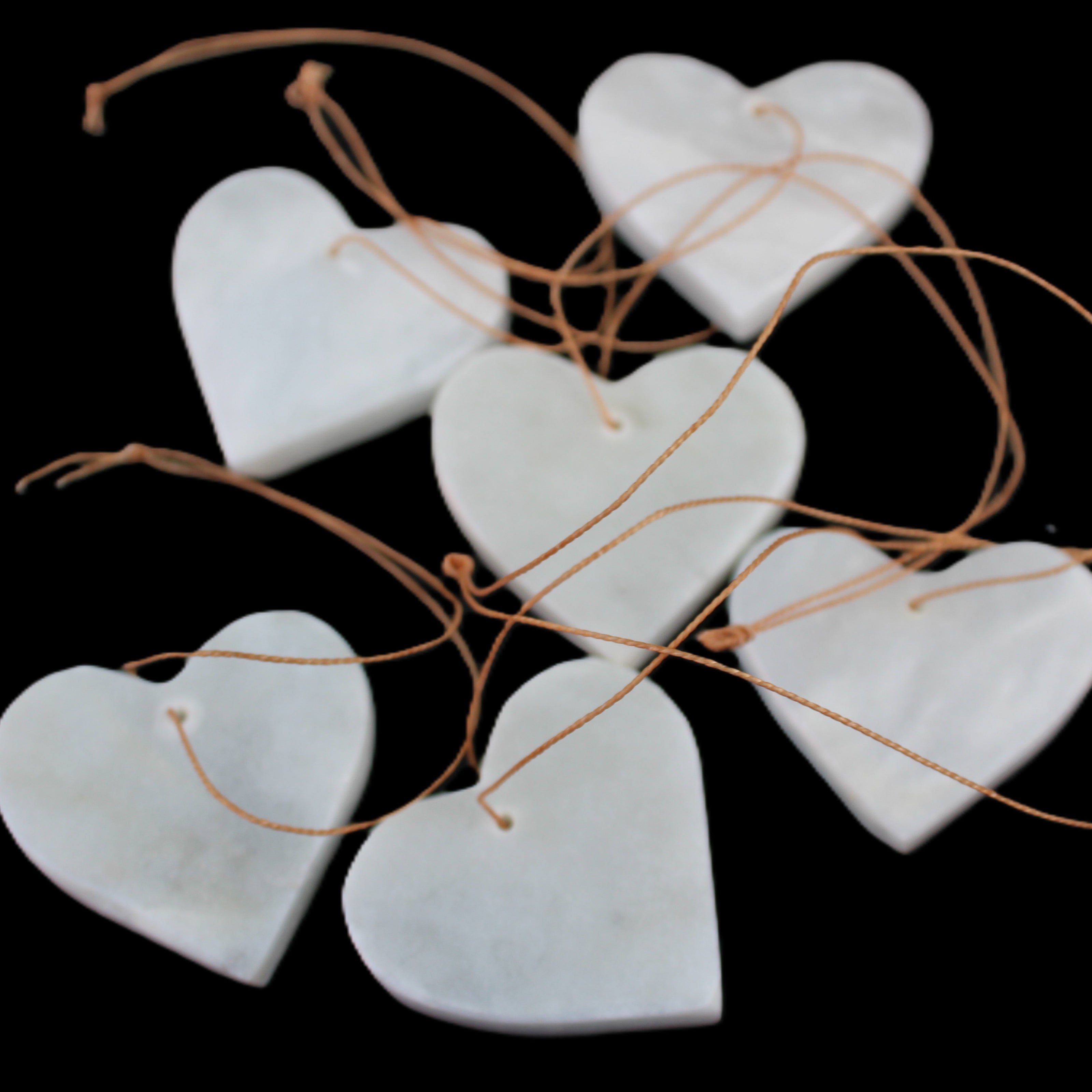 Christmas tree decoration shapes - 6 White Jade 38-48mm 60-100g in sunlight - Rocks and Things Store