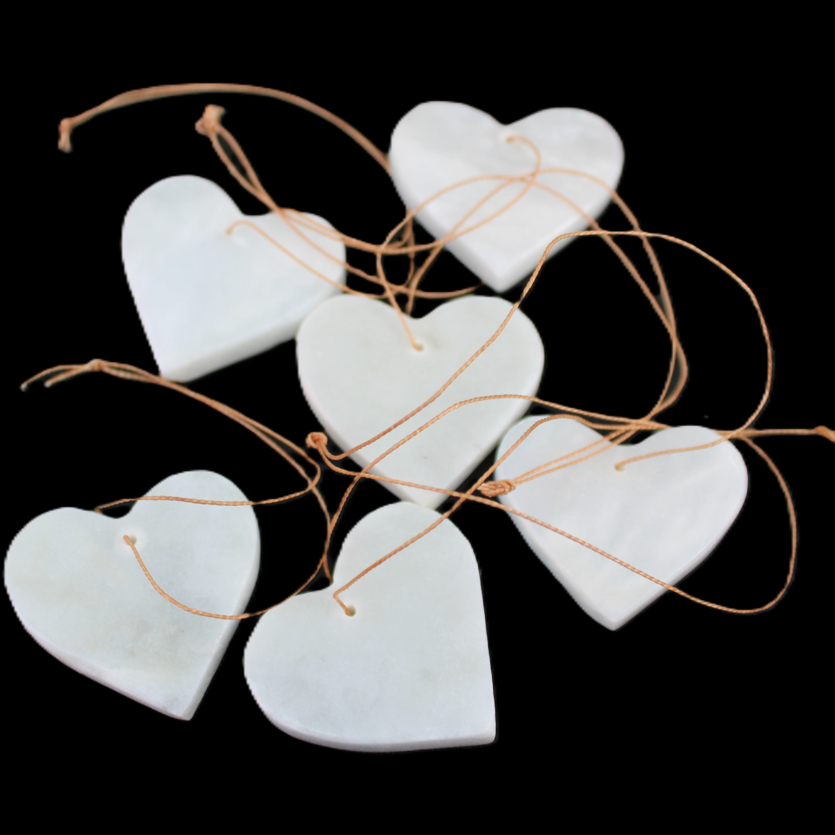 Christmas tree decoration shapes - 6 White Jade 38-48mm 60-100g in sunlight - Rocks and Things Store