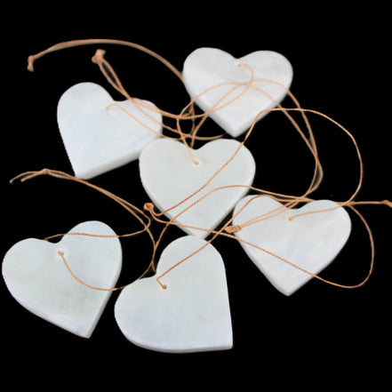 Christmas tree decoration shapes - 6 White Jade 38-48mm 60-100g in sunlight - Rocks and Things Store