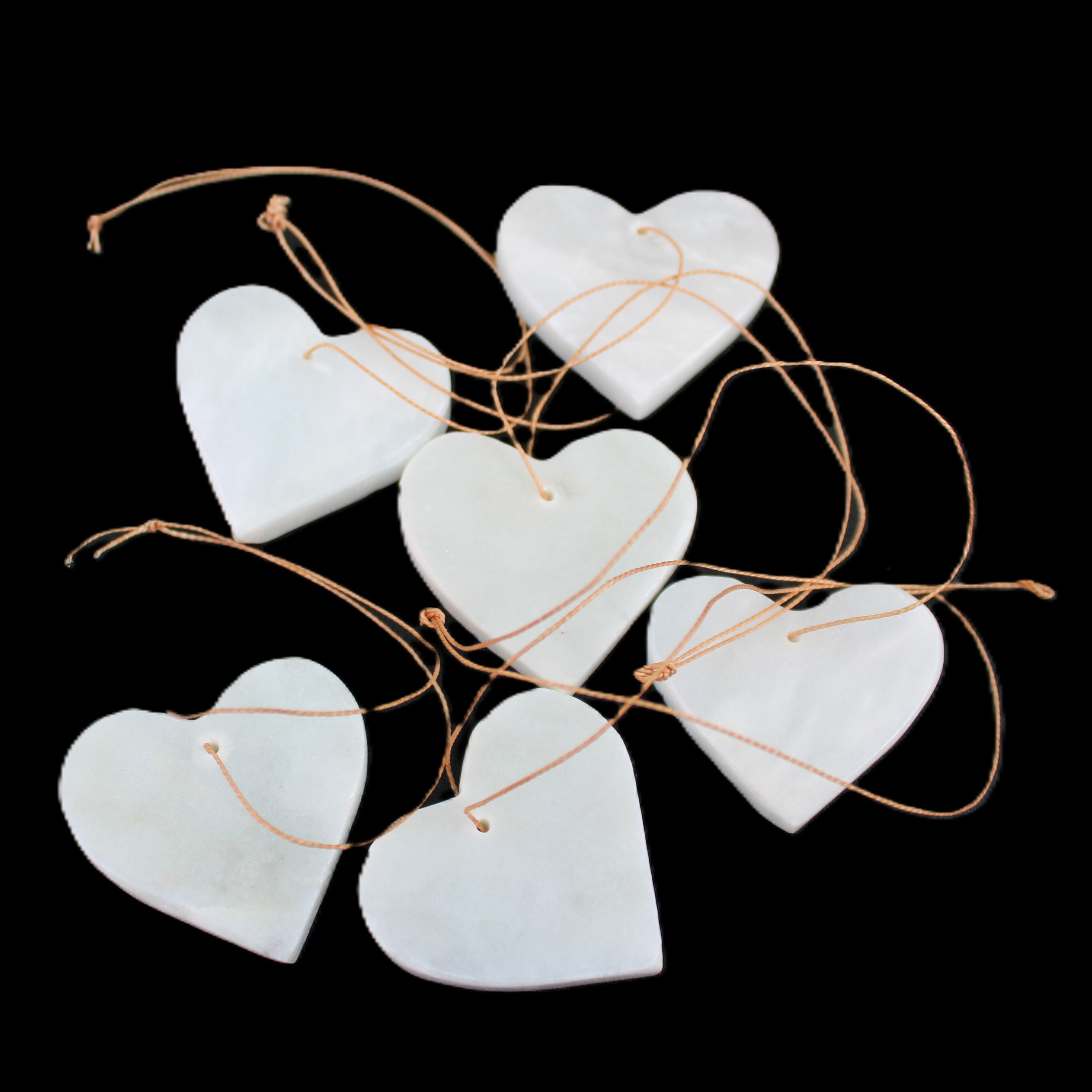 Christmas tree decoration shapes - 6 White Jade 38-48mm 60-100g in sunlight - Rocks and Things Store