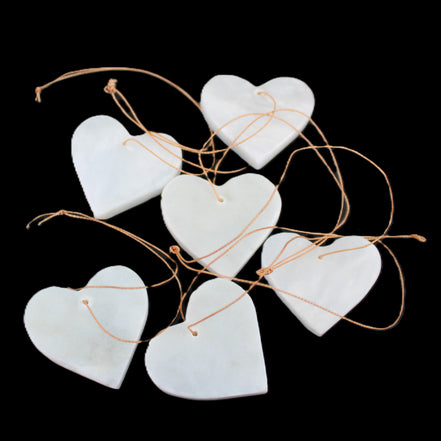 Christmas tree decoration shapes - 6 White Jade 38-48mm 60-100g in sunlight - Rocks and Things Store