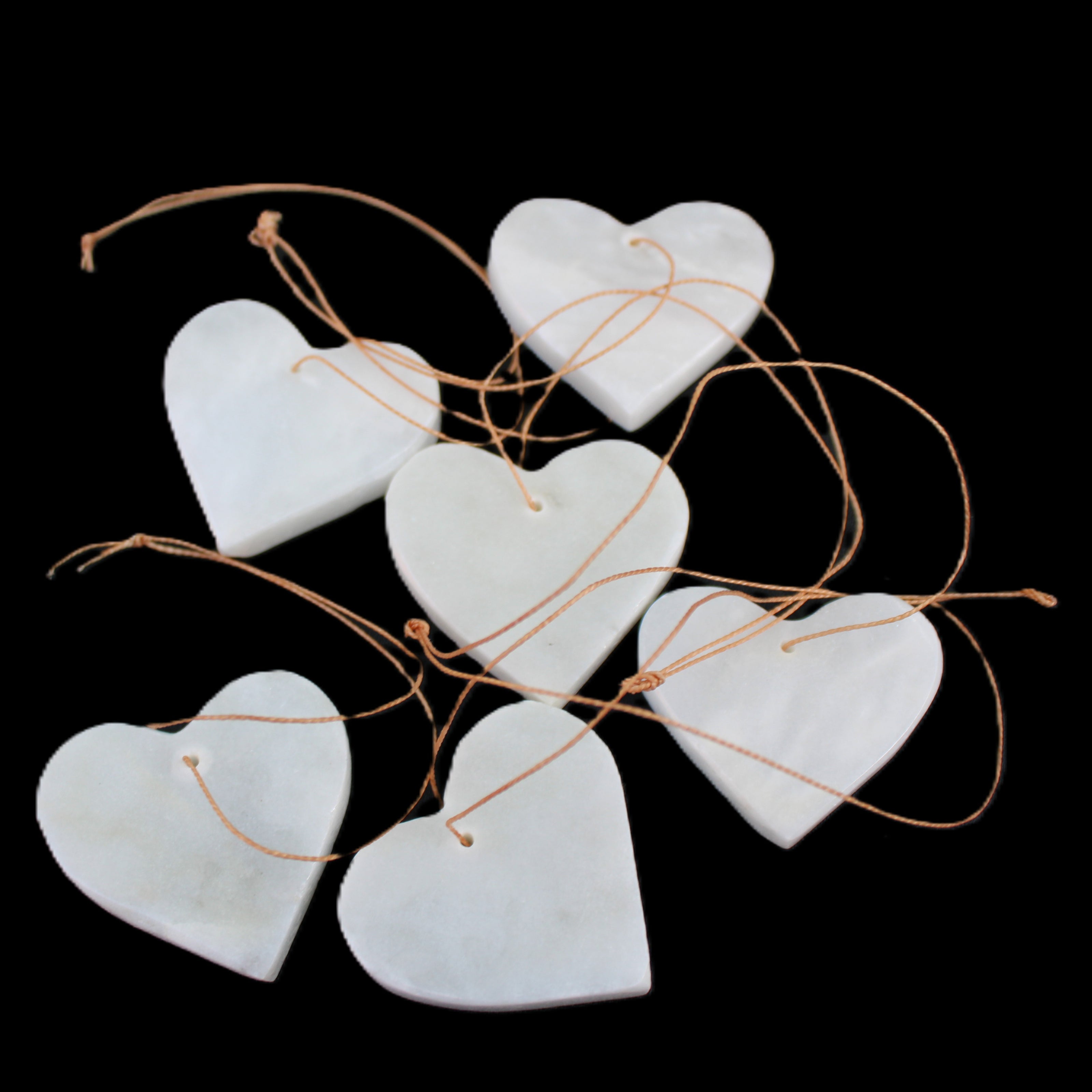 Christmas tree decoration shapes - 6 White Jade 38-48mm 60-100g in sunlight - Rocks and Things Store