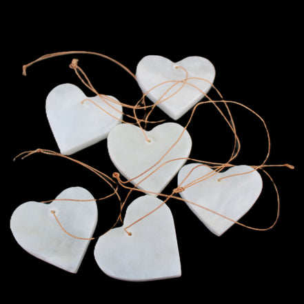 Christmas tree decoration shapes - 6 White Jade 38-48mm 60-100g in sunlight - Rocks and Things Store