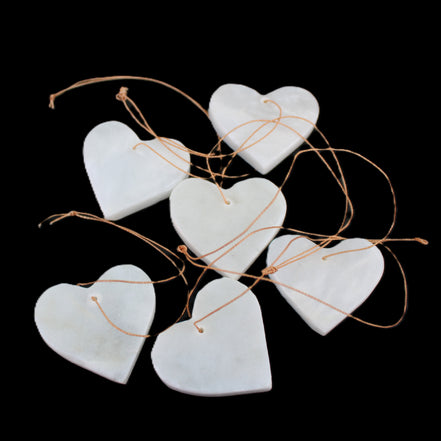 Christmas tree decoration shapes - 6 White Jade 38-48mm 60-100g in sunlight - Rocks and Things Store