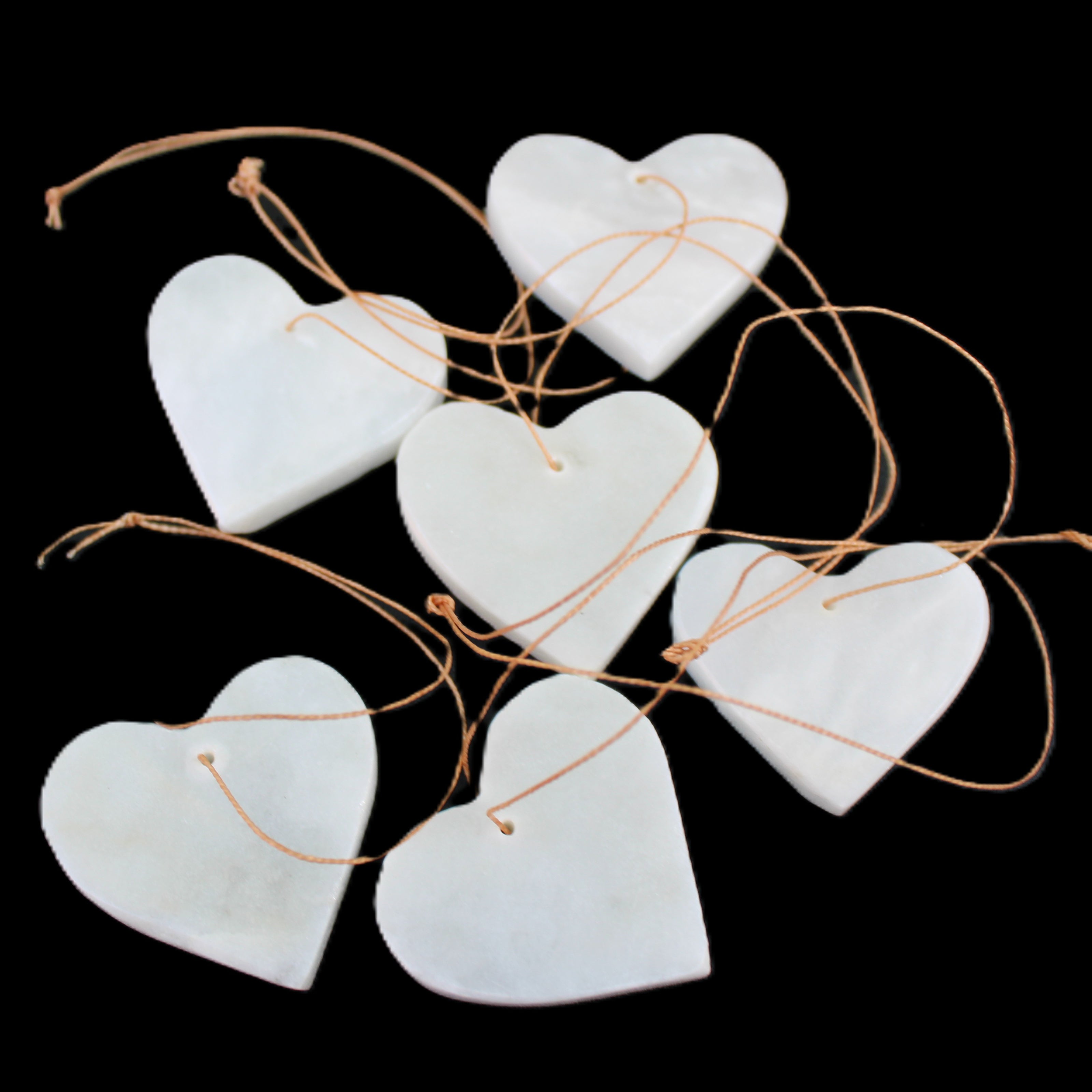 Christmas tree decoration shapes - 6 White Jade 38-48mm 60-100g in sunlight - Rocks and Things Store