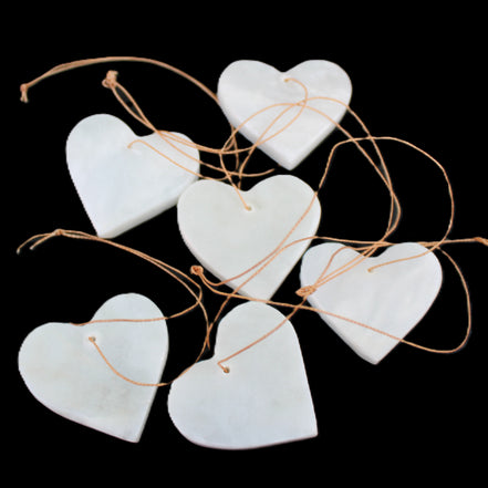 Christmas tree decoration shapes - 6 White Jade 38-48mm 60-100g in sunlight - Rocks and Things Store