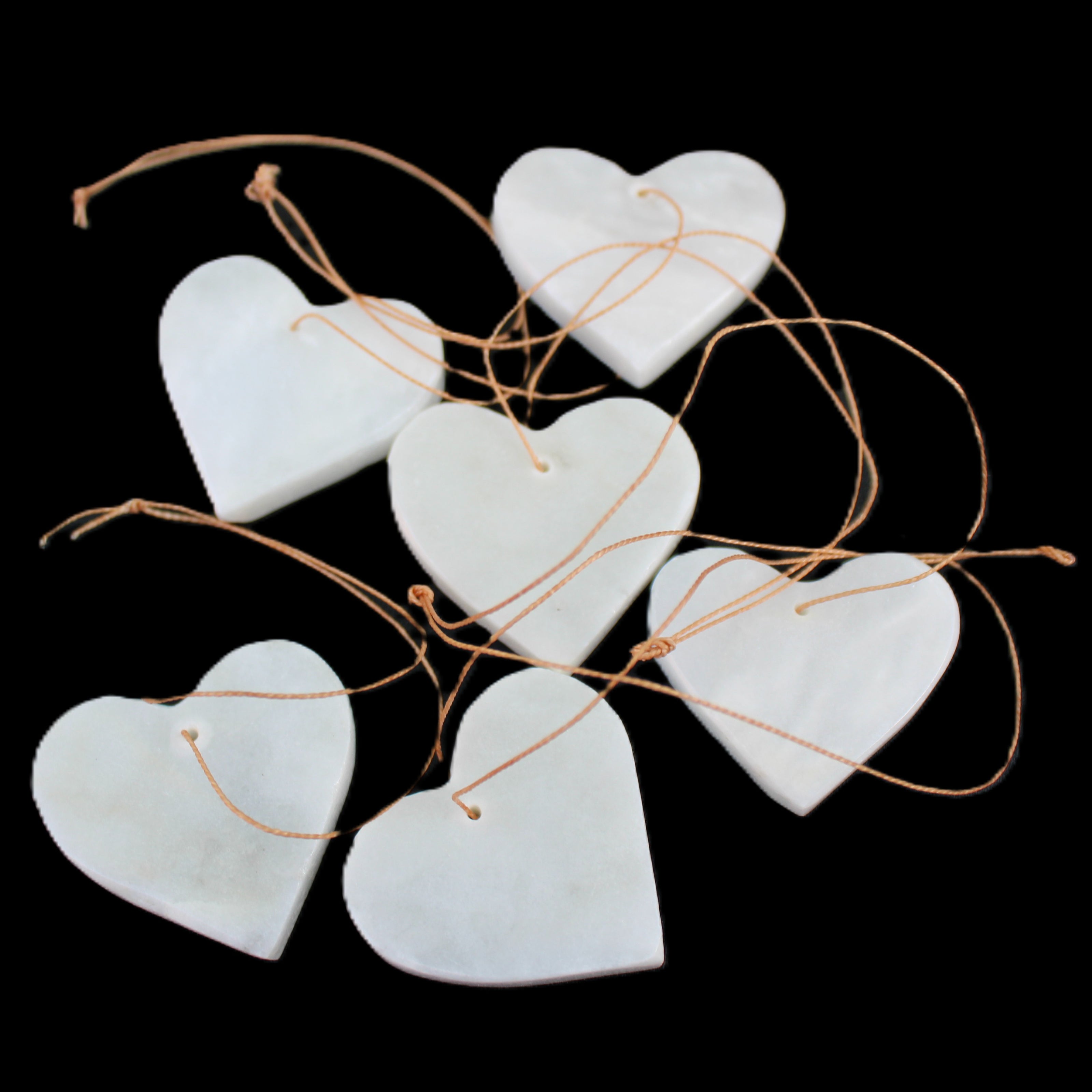 Christmas tree decoration shapes - 6 White Jade 38-48mm 60-100g in sunlight - Rocks and Things Store