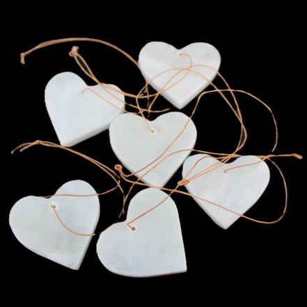 Christmas tree decoration shapes - 6 White Jade 38-48mm 60-100g in sunlight - Rocks and Things Store