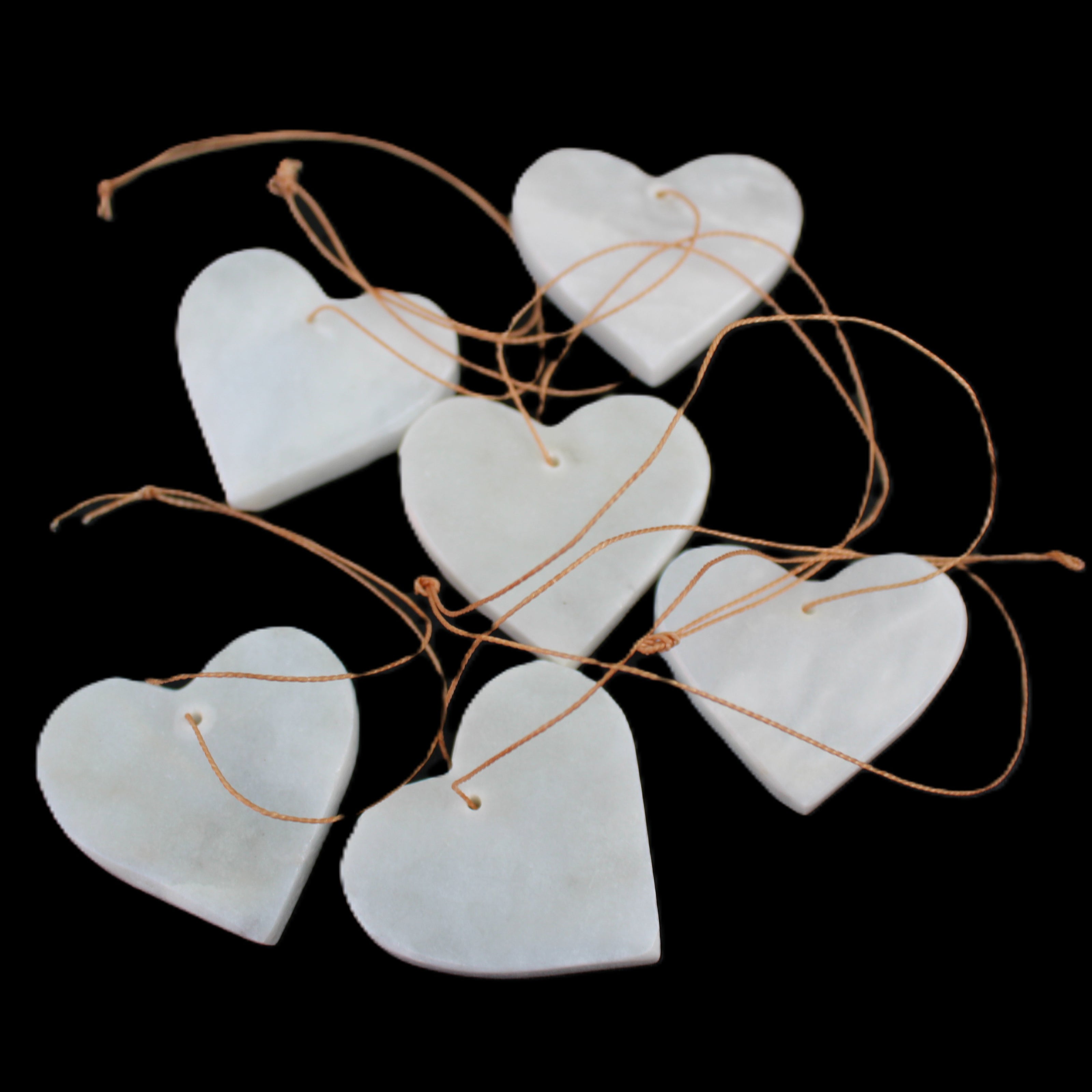 Christmas tree decoration shapes - 6 White Jade 38-48mm 60-100g in sunlight - Rocks and Things Store