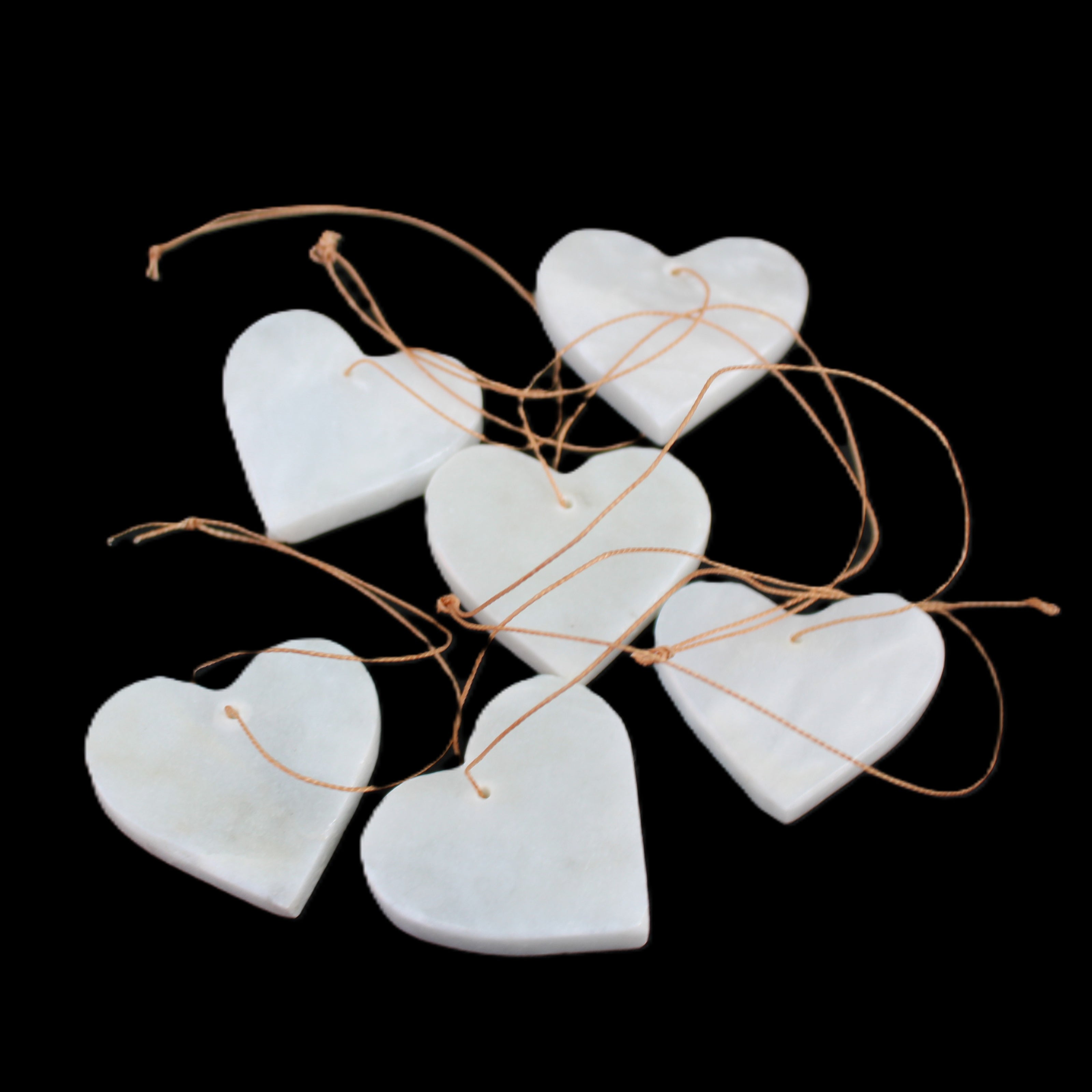 Christmas tree decoration shapes - 6 White Jade 38-48mm 60-100g in sunlight - Rocks and Things Store
