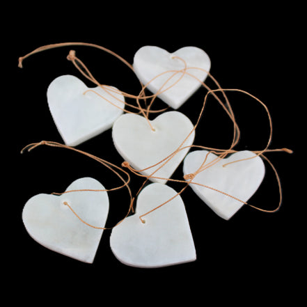 Christmas tree decoration shapes - 6 White Jade 38-48mm 60-100g in sunlight - Rocks and Things Store