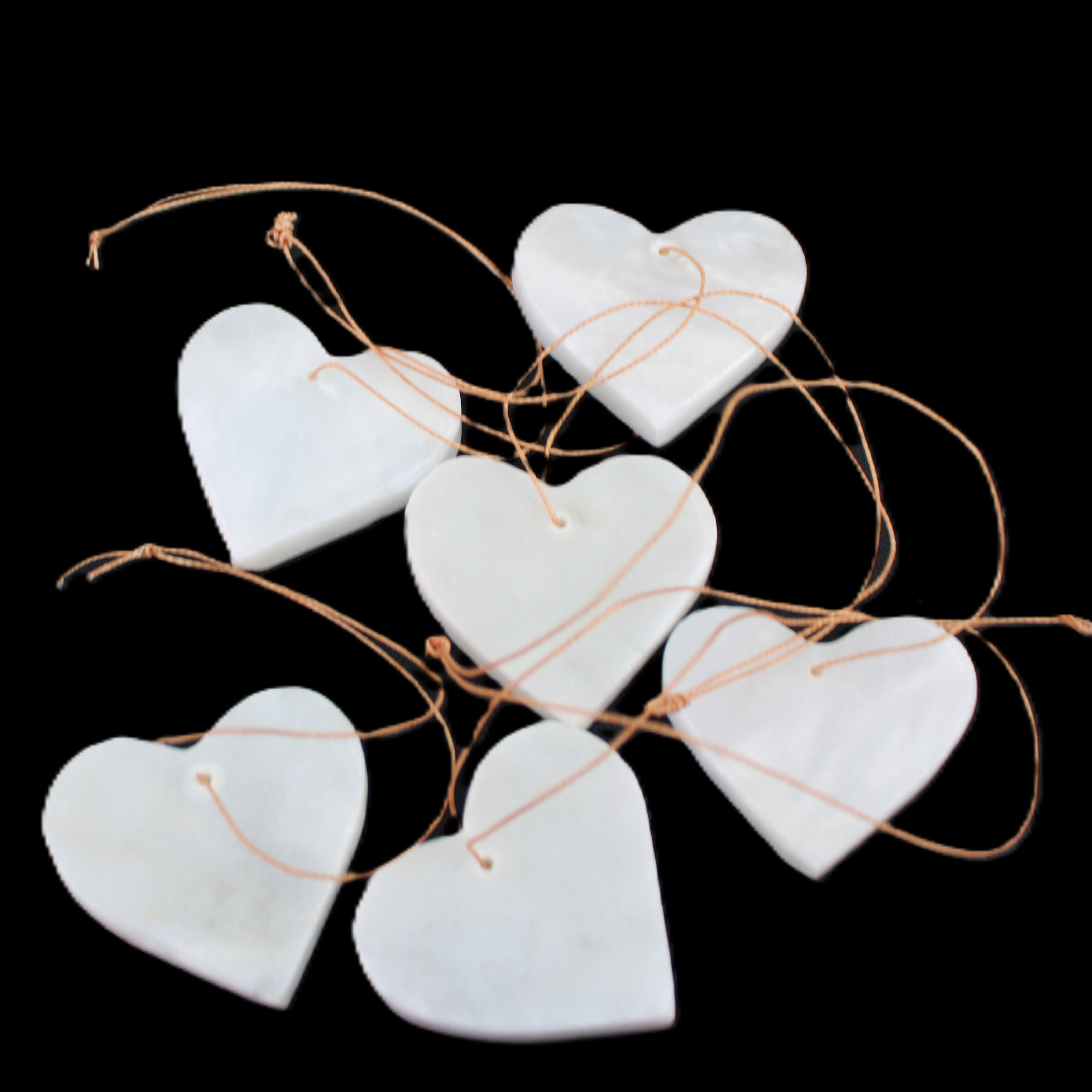 Christmas tree decoration shapes - 6 White Jade 38-48mm 60-100g in sunlight - Rocks and Things Store