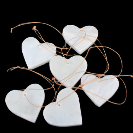 Christmas tree decoration shapes - 6 White Jade 38-48mm 60-100g in sunlight - Rocks and Things Store