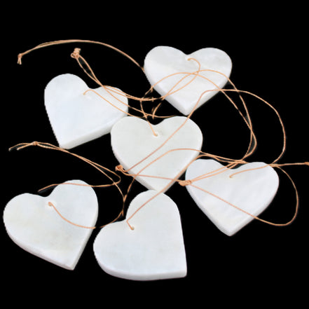 Christmas tree decoration shapes - 6 White Jade 38-48mm 60-100g in sunlight - Rocks and Things Store