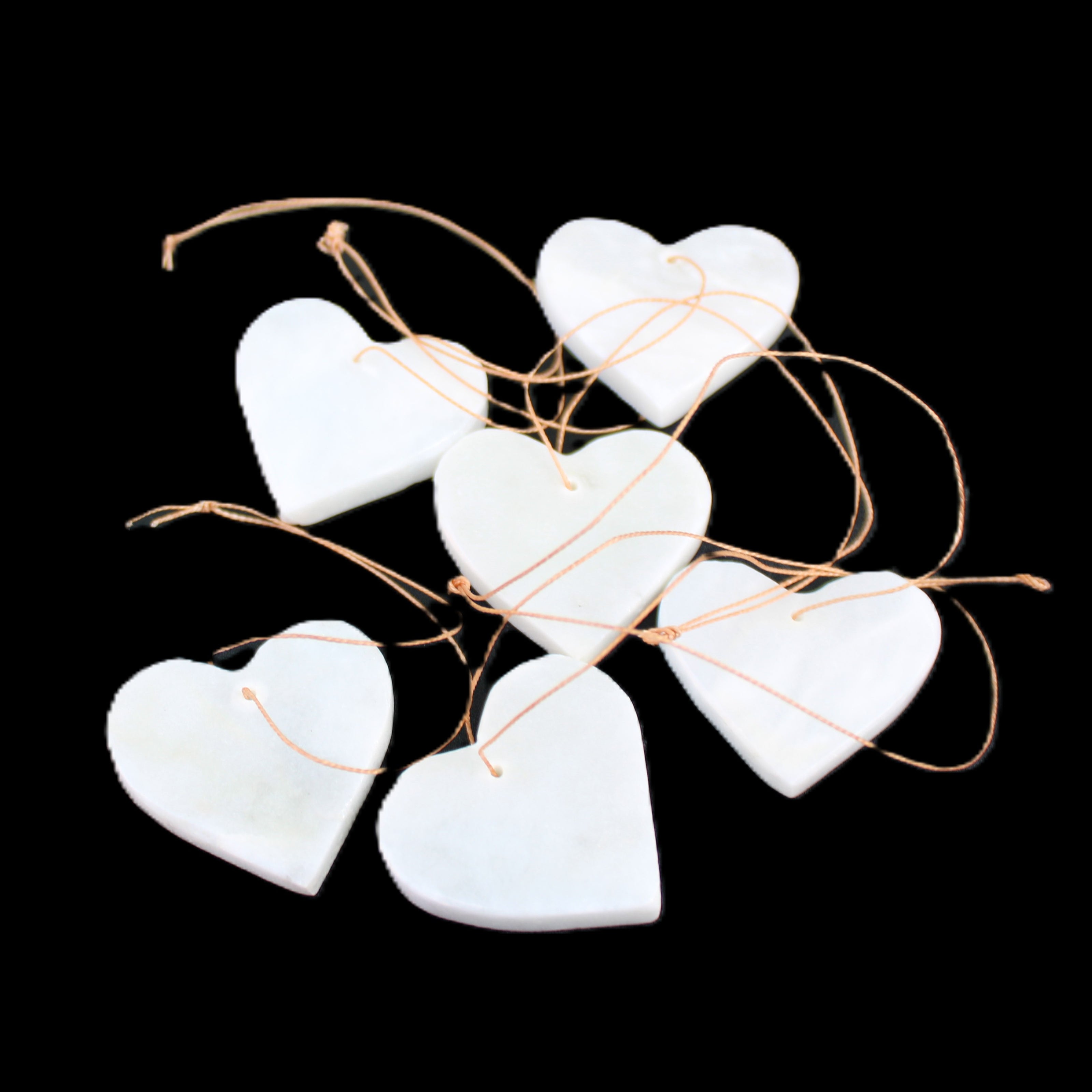 Christmas tree decoration shapes - 6 White Jade 38-48mm 60-100g in sunlight - Rocks and Things Store