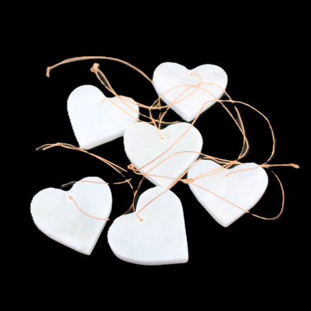 Christmas tree decoration shapes - 6 White Jade 38-48mm 60-100g in sunlight - Rocks and Things Store