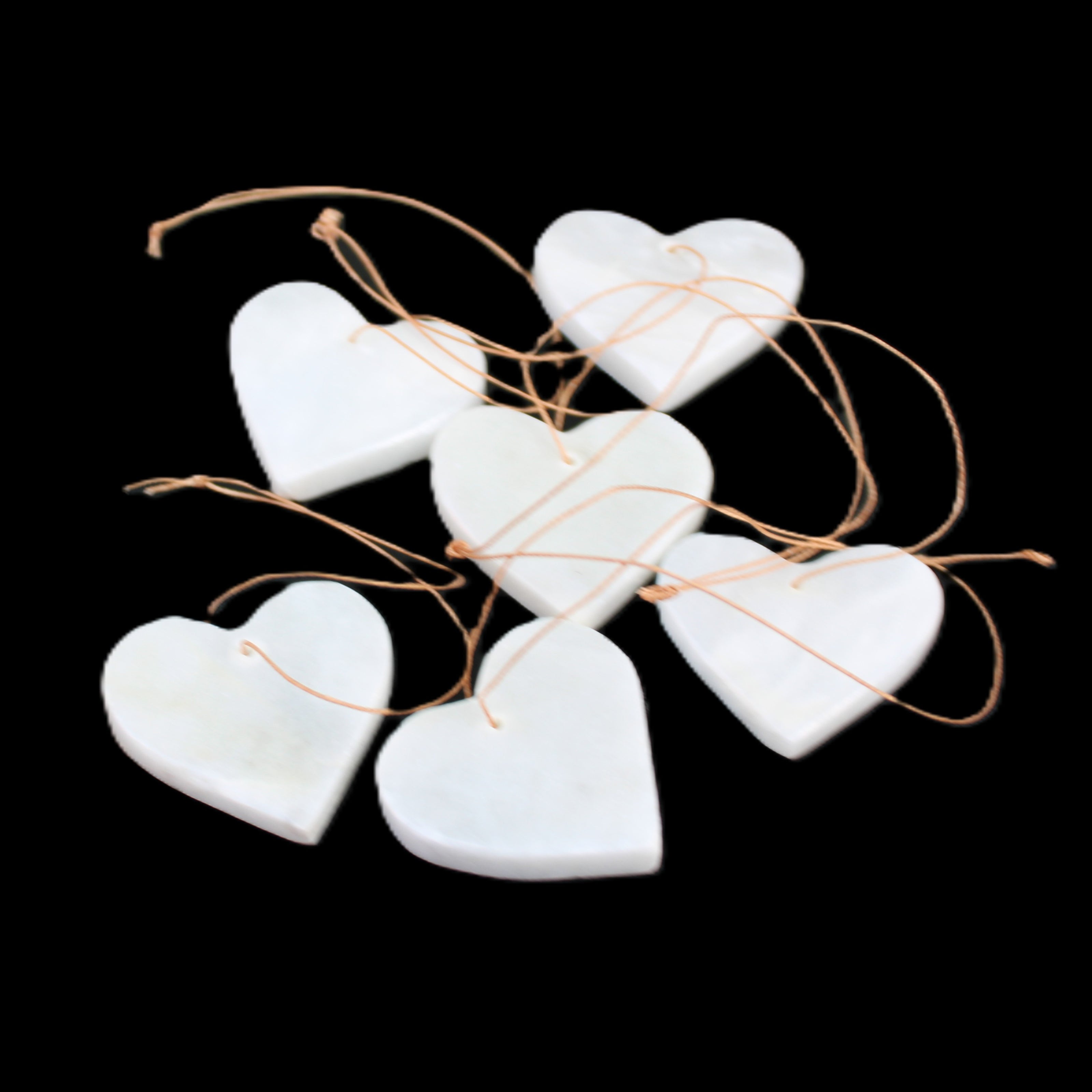 Christmas tree decoration shapes - 6 White Jade 38-48mm 60-100g in sunlight - Rocks and Things Store