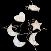 Christmas tree decoration shapes - 6 Fossil rock shapes 34-38mm 68g in sunlight - Rocks and Things Store