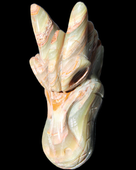 Afghan Jade Dragon's head hand-carved 115*50*84mm 589g in sunlight - Rocks and Things Store